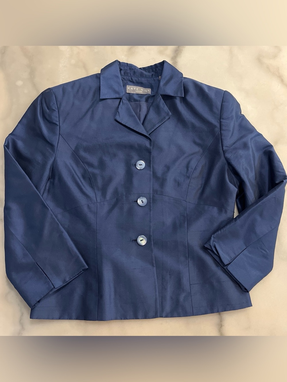 Kate Hill Navy Blue Tailored Button Jacket